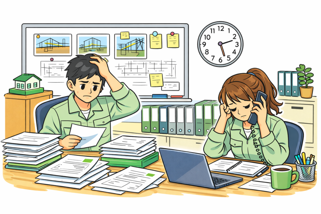 建設会社　事務忙しい　業務効率化
株式会社LINK