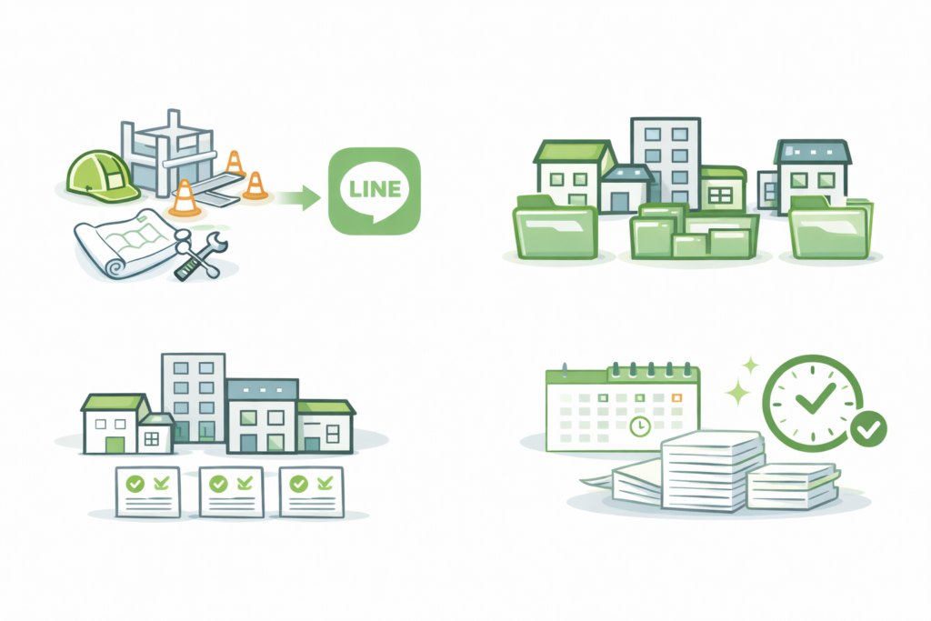 建設会社　事務忙しい　業務効率化
株式会社LINK