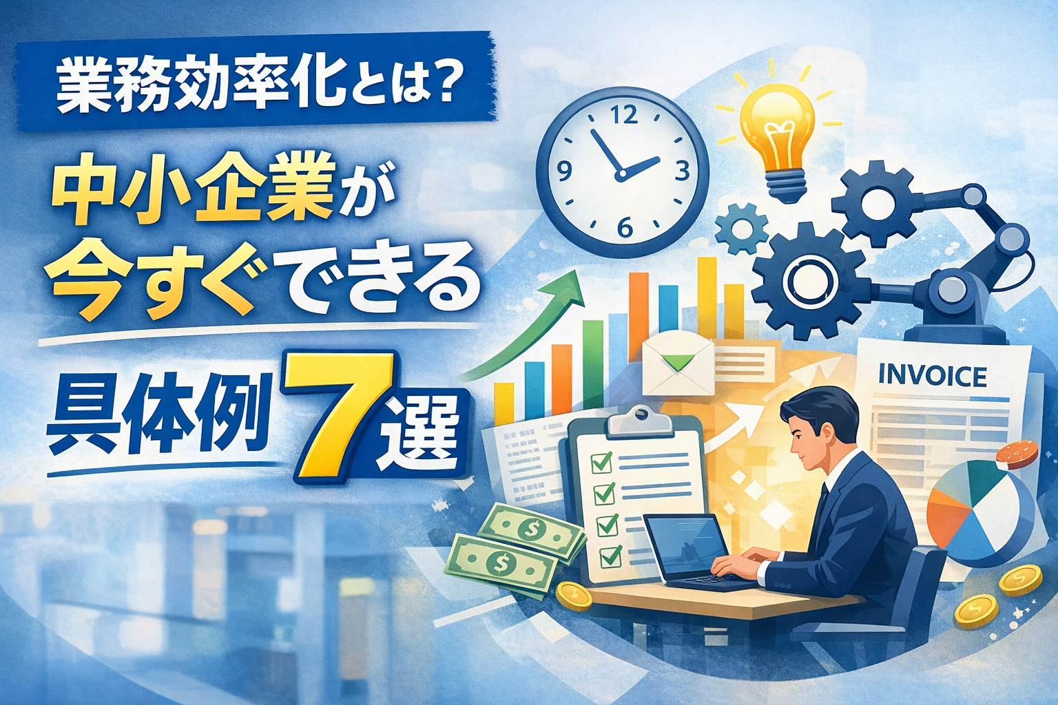 業務効率化とは？中小企業が今すぐできる具体例7選