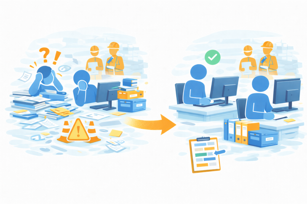 株式会社LINK　業務効率化　建設業
事務忙しい　楽にしたい